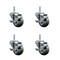 Service Caster 3 Inch Gray Polyurethane Wheel Swivel 58 Inch Threaded Stem Caster Set with Brake SCC SCC-TS20S314-PPUB-TLB-58212-4 - alternate 1